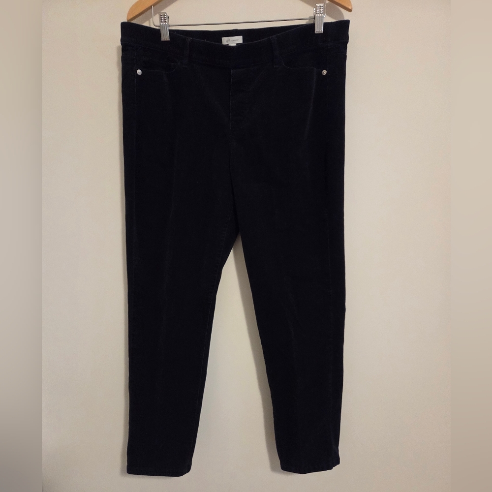 J.Jill Black Corduroy Pull On Pants